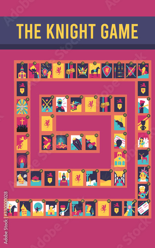 Vector illustration of Puzzle Board The Knight game