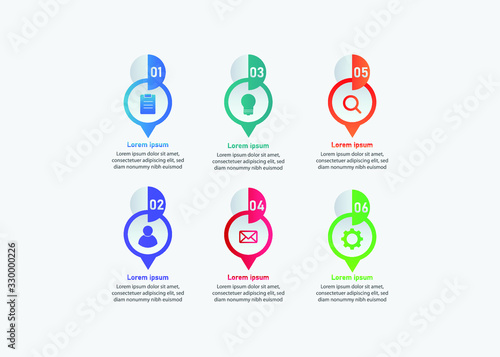 Business Infographic Template  Vector in gradient style for presentation  booklet  website etc. 