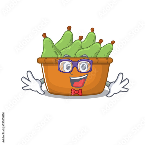 Super Funny Geek pear fruit box cartoon character design