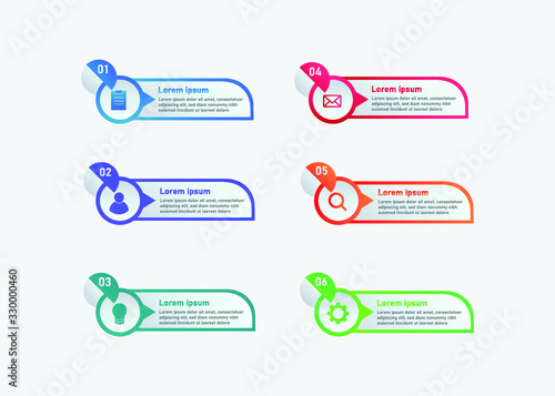 Business Infographic Template  Vector in gradient style for presentation, booklet, website etc. 