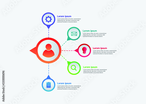 Business Infographic Template  Vector in gradient style for presentation, booklet, website etc. 