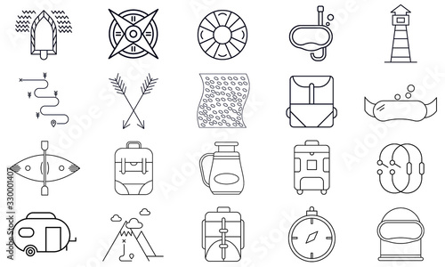 Tour and Travel ,travel thin line icon set, for web use, tour booking application symbols Outline free Icon Set Vector image