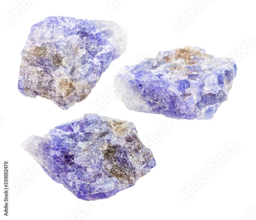 set of Tanzanite (blue violet Zoisite) crystals