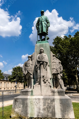 A monument to Marie Emile Fayolle  Marshal of France  on Place Vauban  Paris