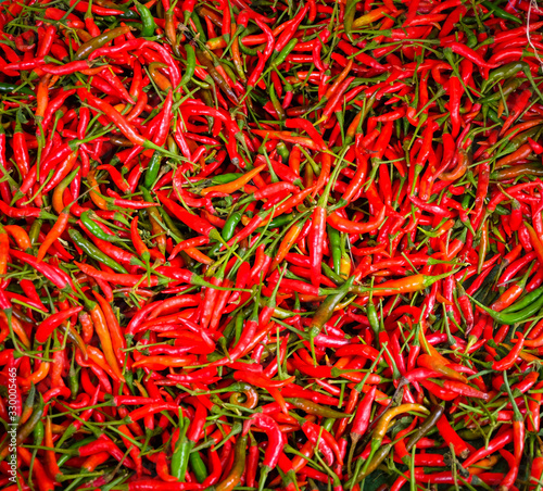 Background of Chili in Fresh Market 