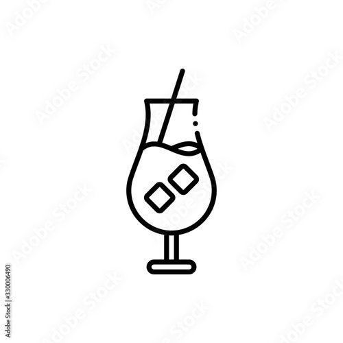 Cocktail Vector Icon Line style Illustrations.