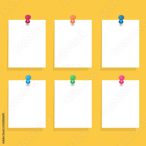 Notes Pinned to the Wall by Button