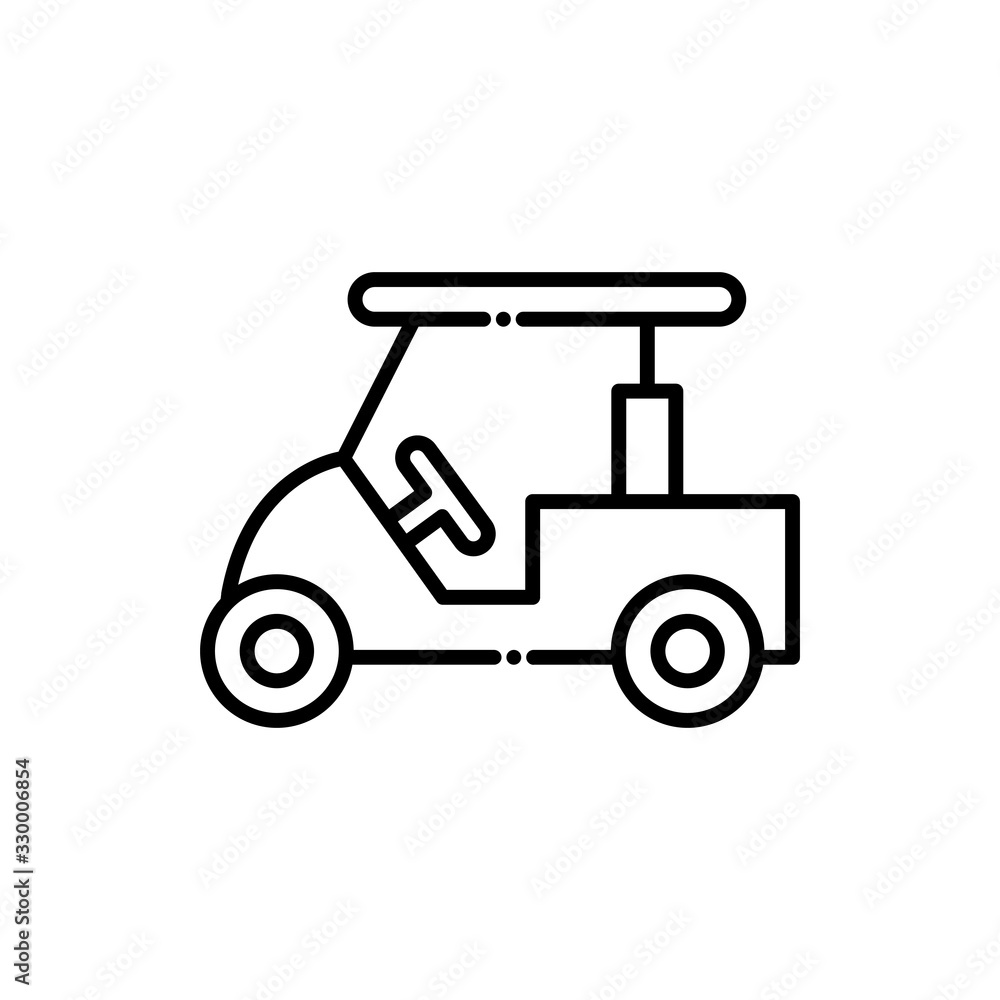 Golf Cart  Vector Icon Line style Illustrations.