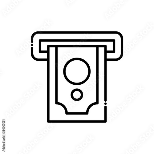 Atm Withdrawal Vector Icon Line style Illustrations.