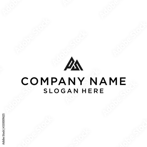 p s mountain logo design icon vector