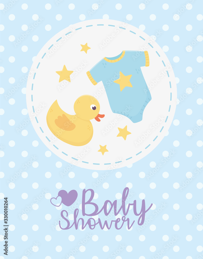 baby shower, blue bodysuit duck stars round banner decoration baby shower, blue bodysuit duck stars round banner decoration