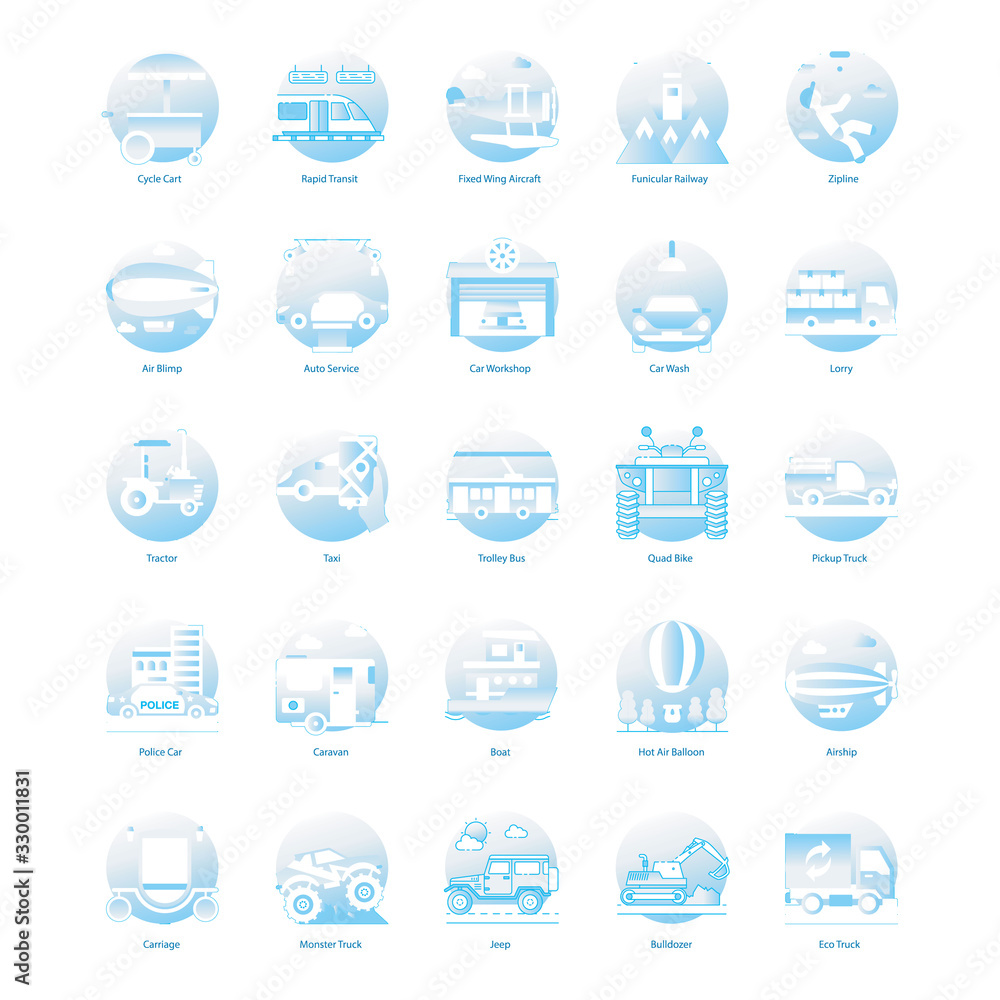 Auto Service Flat Icons Pack Auto Service Flat Icons Pack