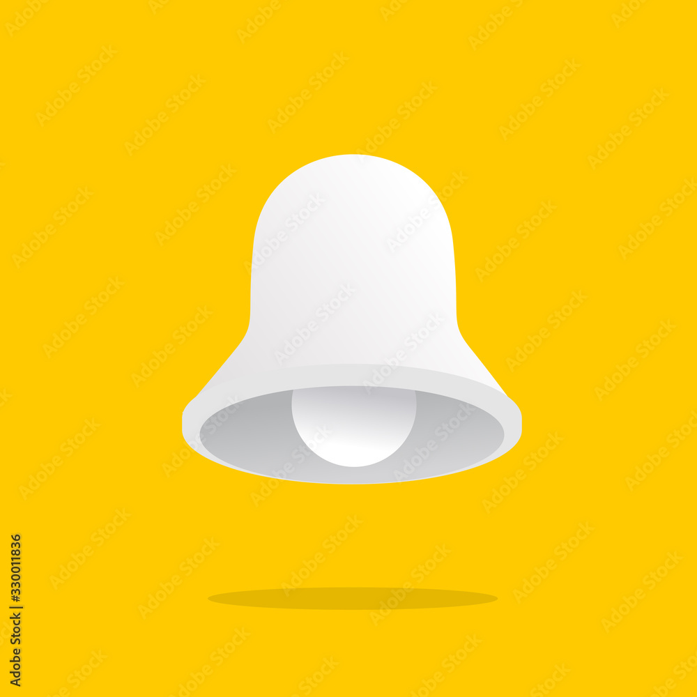 isolated plain bell in yellow background isolated plain bell in yellow background