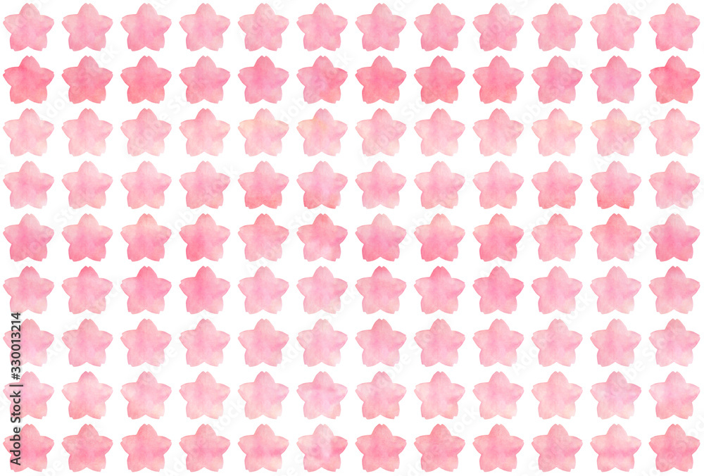 手描き 水彩 桜 いっぱい 手描き 水彩 桜 いっぱい