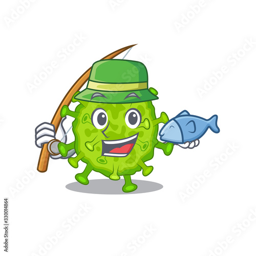 A Picture of funny Fishing virus corona cell design