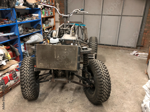 homemade ATV in the garage, hobby, hobbies men