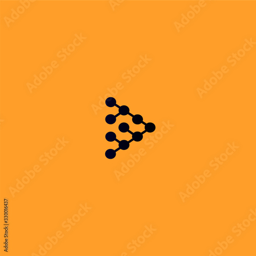 abstract dots lines logo triangle network design