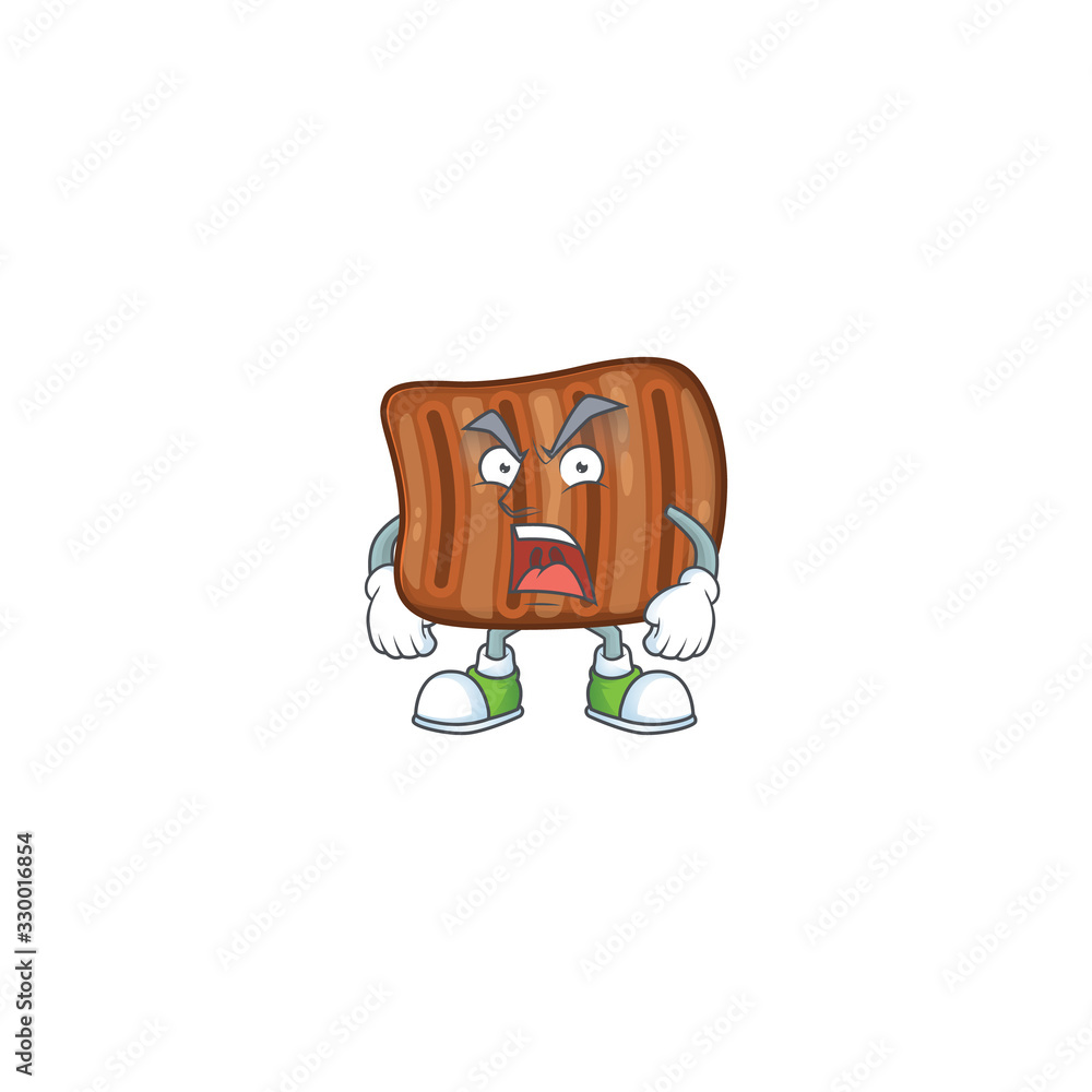 Roasted beef mascot design concept showing angry face Roasted beef mascot design concept showing angry face