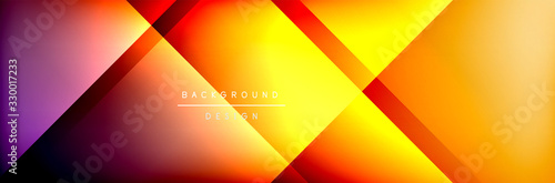 Abstract background - squares and lines composition created with lights and shadows. Technology or business digital template
