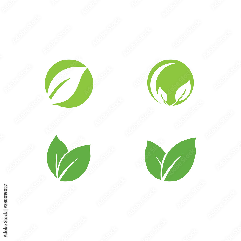 Set Leaf Logo Template vector Set Leaf Logo Template vector