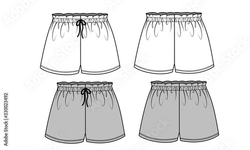 SHORT PANTS FLAT SKETCH TEMPLATE