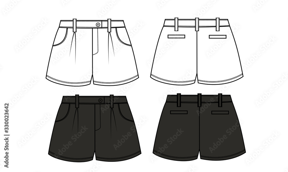 SHORT PANTS FLAT SKETCH TEMPLATE SHORT PANTS FLAT SKETCH TEMPLATE