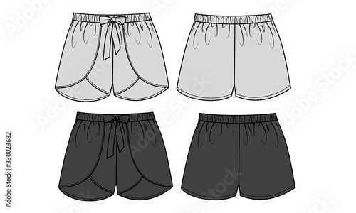 SHORT PANTS FLAT SKETCH TEMPLATE