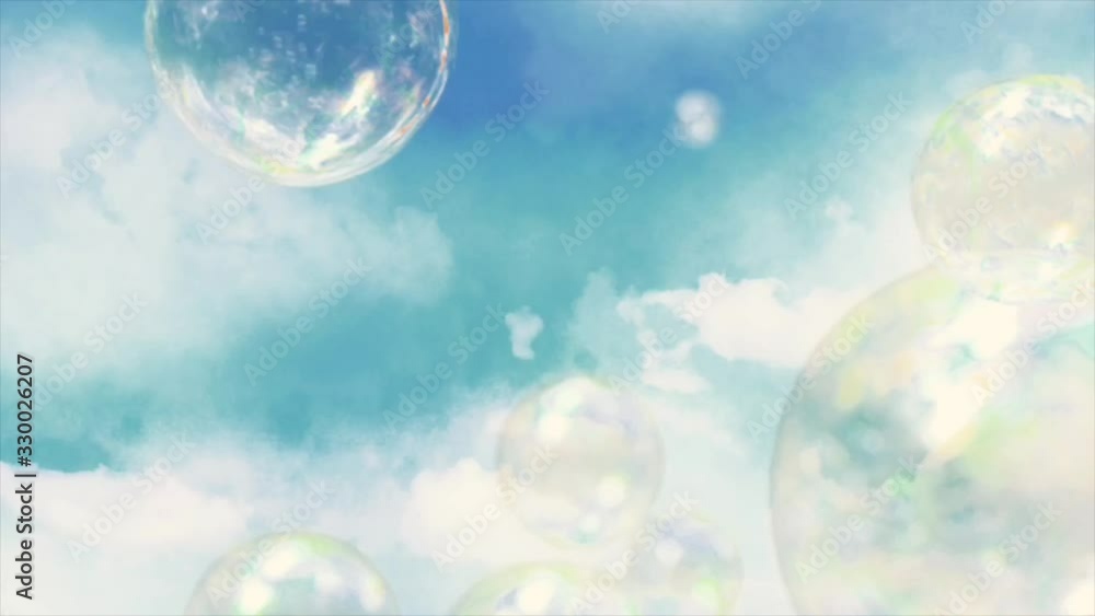 空 光 シャボン玉 CG背景 ループ 空 光 シャボン玉 CG背景 ループ
