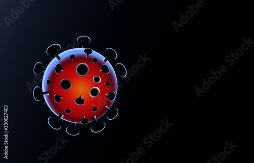  Abstract virus microbe on blue background with space.allergy bacteria, medical healthcare, microbiology concept. Disease germ, pathogen organism, infectious micro virology .vector .