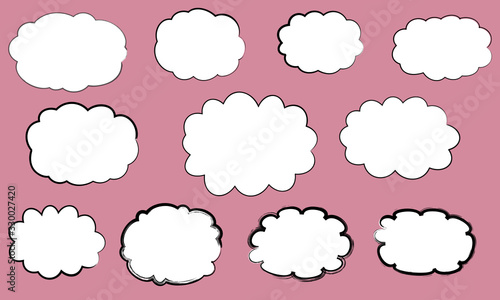 Hand drawn Japanese traditional cute animal illustrations written with a brush