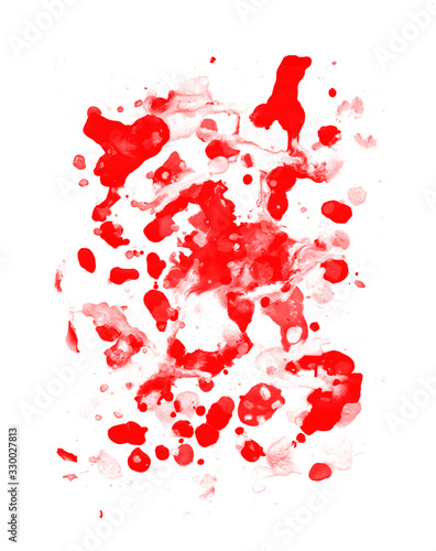 Blood drops on white background