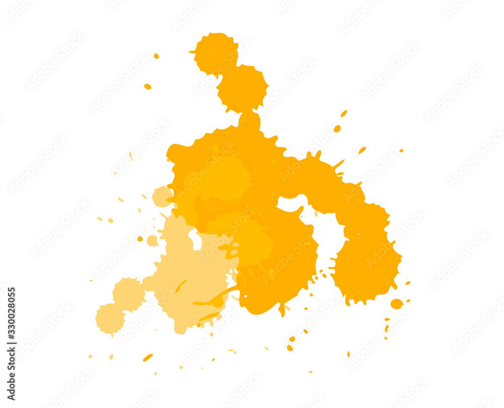 Beautiful yellow watercolor splash background