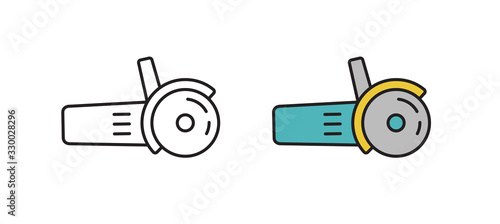 Electric sander icon. Vector illustration in flat style. Concept of the construction. Symbol of repair.