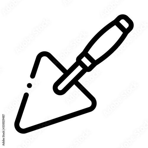 Plastering Trowel Icon Vector. Outline Plastering Trowel Sign. Isolated Contour Symbol Illustration