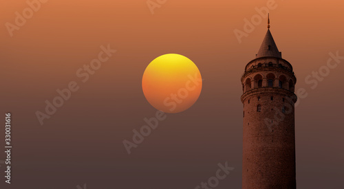 Galata Tower at sunset - Istanbul, Turkey