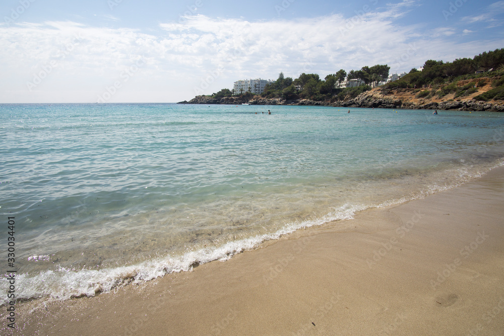 Ibiza Balearic islands Spain on June 19, 2019: Cala Llenya cove.