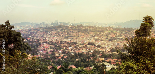 Kampala urban cityscape, view from Makindye Hill