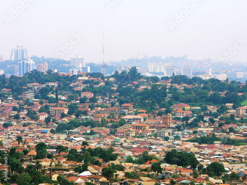 Kampala urban cityscape, view from Makindye Hill