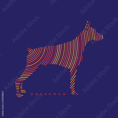 dog vector line icon outline concept  linear sign