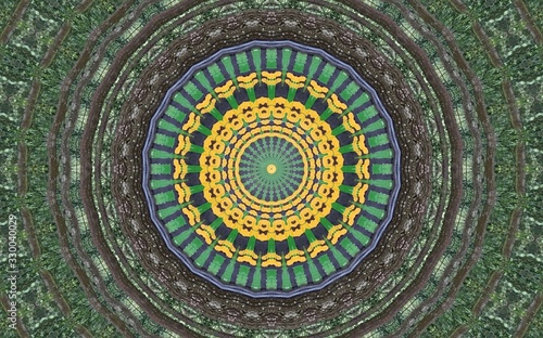 Seamless kaleidoscope pattern with a Mandala