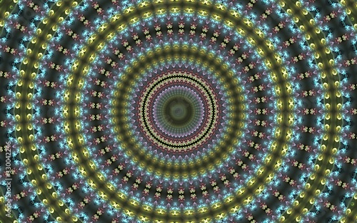Fototapeta Naklejka Na Ścianę i Meble -  Seamless kaleidoscope pattern with a Mandala