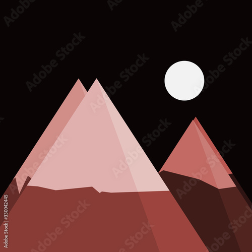 Abstract Random Placed Mountains Panorame Generative Art background illustration