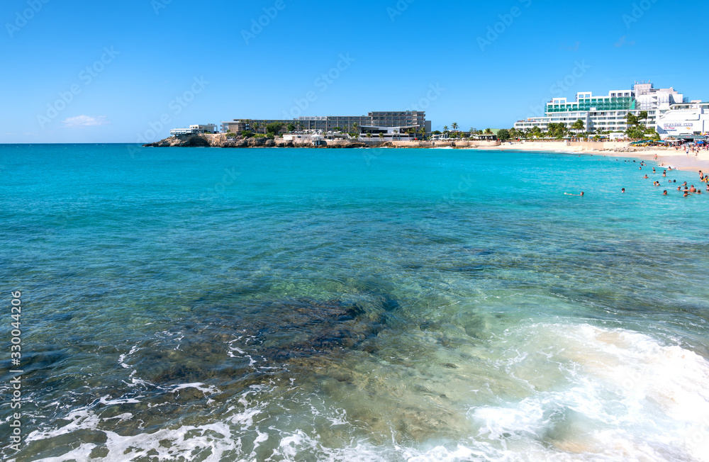 Fototapeta premium Caribbean islands, architectures on the colorful seascapes