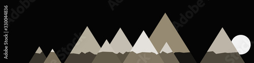 Abstract Random Placed Mountains Panorame Generative Art background illustration