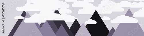 Abstract Random Placed Mountains Panorame Generative Art background illustration