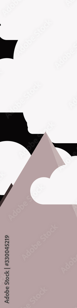 Fototapeta premium Abstract Random Placed Mountains Panorame Generative Art background illustration
