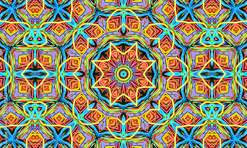 Abstract kaleidoscope background. Beautiful multicolor kaleidoscope texture. Unique kaleidoscope design. 