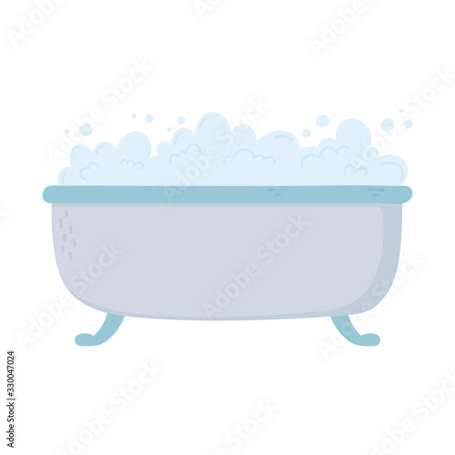 bathtube bubbles foam soap clean icon cartoon