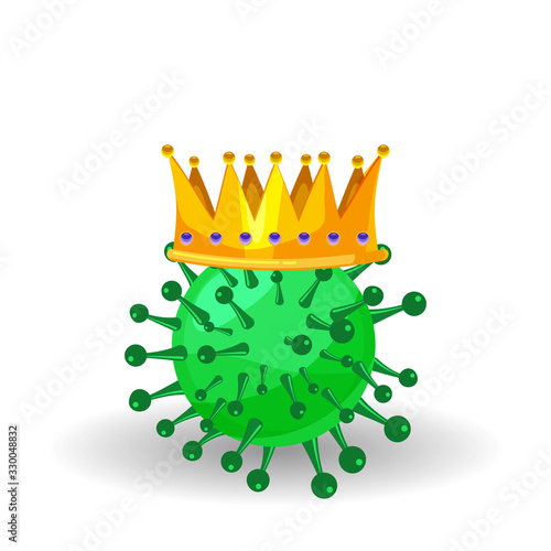 Virus, human coronavirus, bacteria infection ilness, microbe organism cell with crown