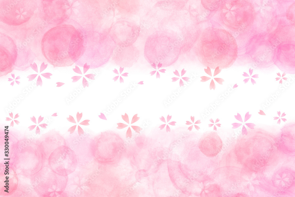 桜 春 ピンク アブストラクト 水彩 背景